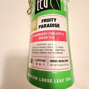 Tiesta Tea Slenderizer Fruity Paradise Strawberry Pineapple Green Tea 4oz NEW